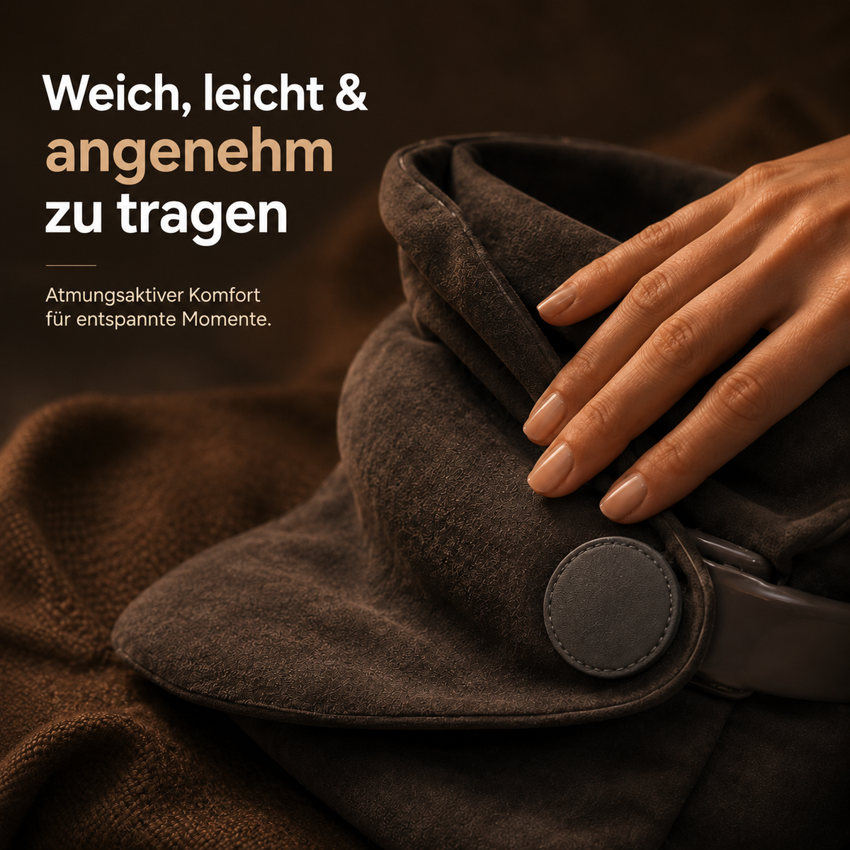 Nahaufnahme des weichen, atmungsaktiven Materials vom NeckDream Nackenkissen